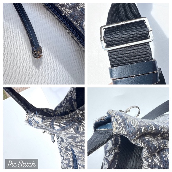 Vintage Christian Dior trotter blue crossbody shoulder bag - Picture 4 of 13